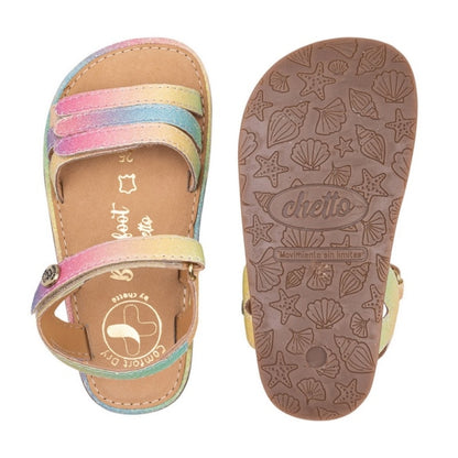 Sandálias em Pele com Velcro Barefoot | Chetto
