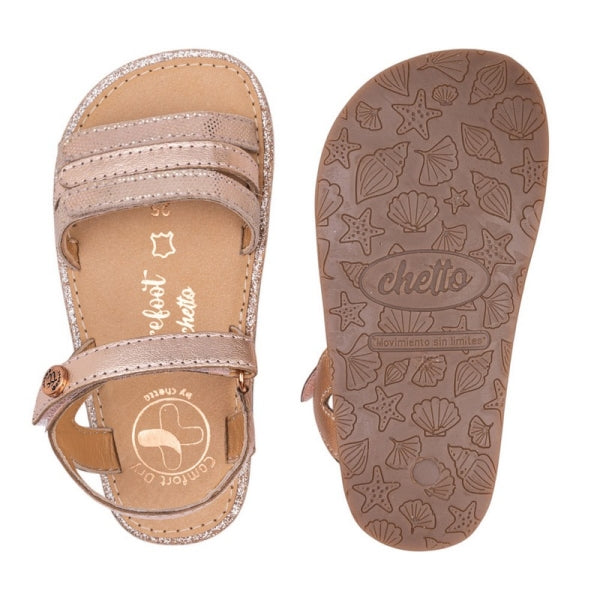 Sandálias em Pele com Velcro Barefoot | Chetto
