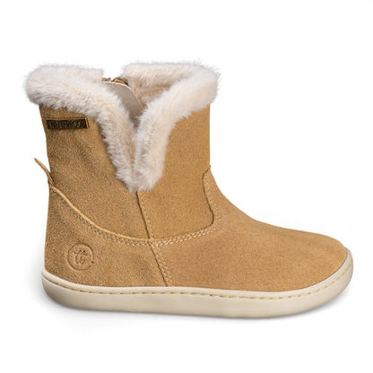 Bota Barefoot Impermeável em Pele com Pelo - Chetto - Camel