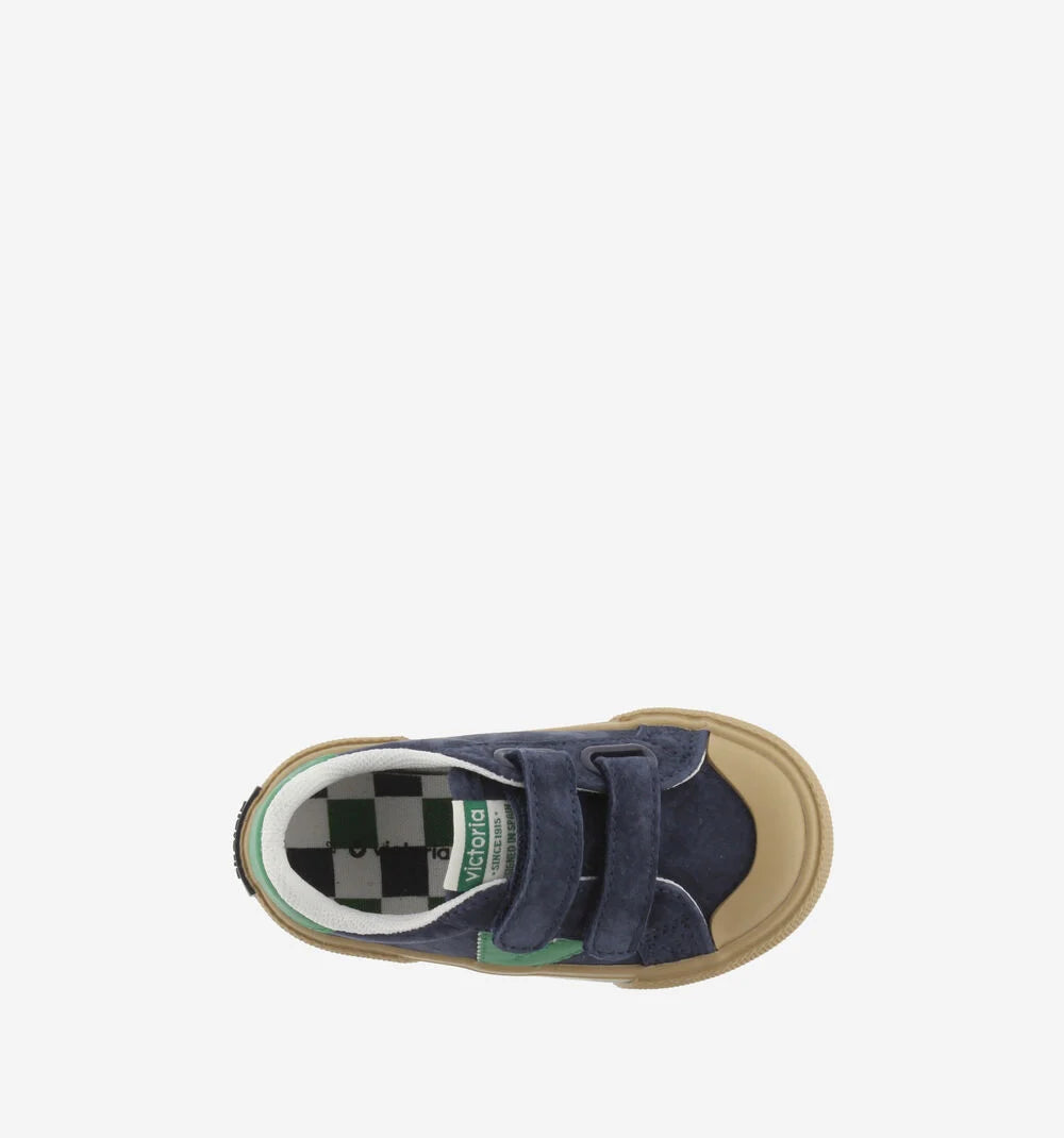 Sapatilhas Victoria - Tribu Forma Larga Couro Rachado & Contraste