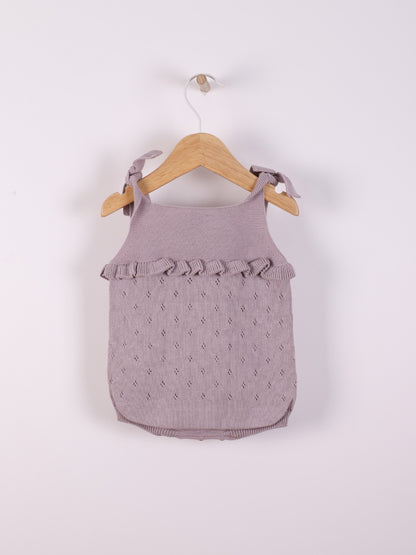 Fofo de alças tricotado em algodão orgânico Lilás - BREEZE