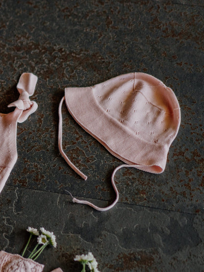Chapéu de sol tricotado em algodão orgânico Rosa - BREEZE