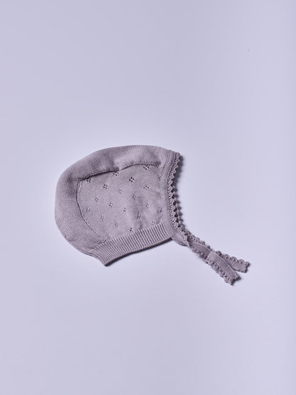 Touca tricotada em algodão orgânico Lilás - BREEZE