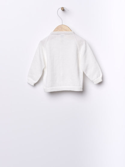 Wedoble - MY SWEET BABY 
Casaco Tricotado em Algodão Orgânico Pérola