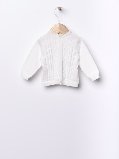 Wedoble - MY SWEET BABY 
Casaco Tricotado em Algodão Orgânico Pérola