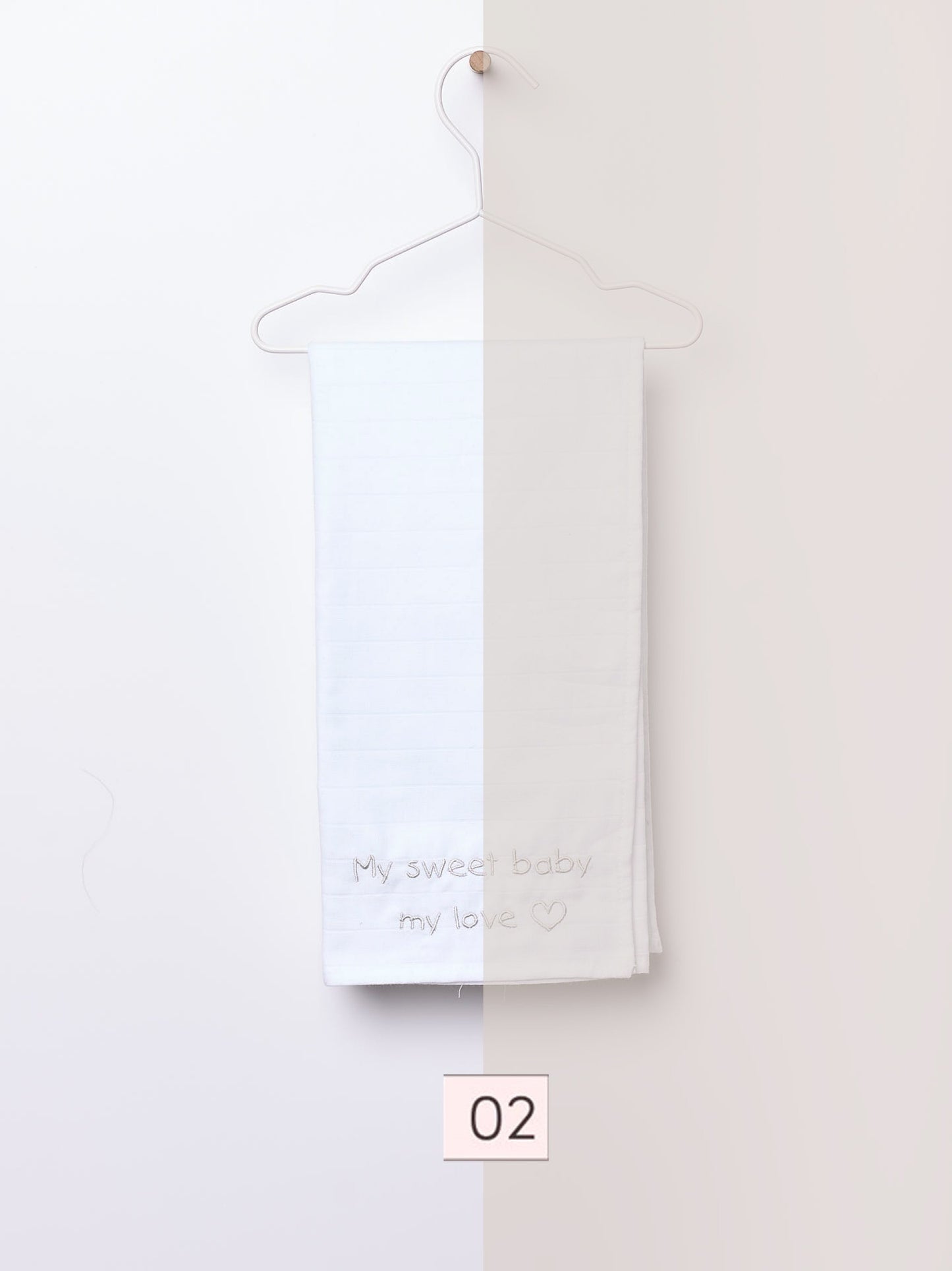 Wedoble - MY SWEET BABY Fralda de Pano Bordada Rosa Bebé