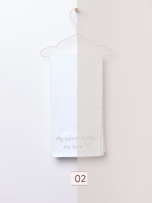 Wedoble - MY SWEET BABY Fralda de Pano Bordada Rosa Bebé