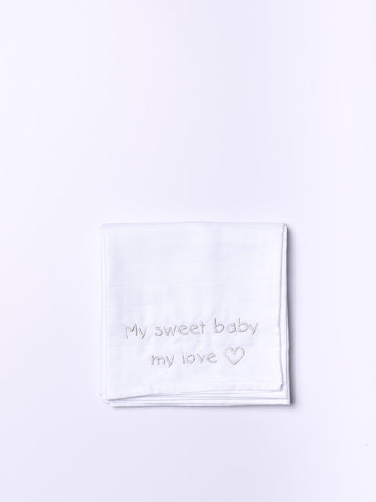 Wedoble - MY SWEET BABY Fralda de Pano Bordada Cinza Claro