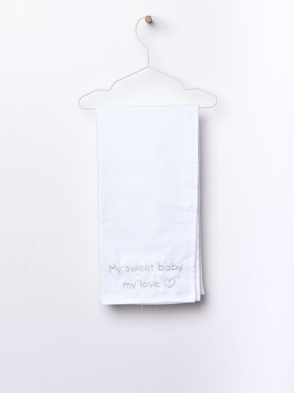 Wedoble - MY SWEET BABY Fralda de Pano Bordada Cinza Claro