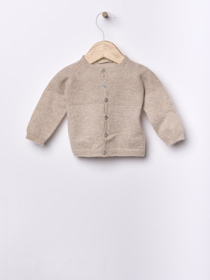Wedoble - LITTLE LOVE Casaco Tricotado em Lã Merino e Caxemira Bege