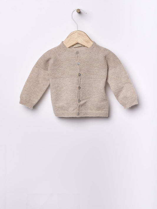 Wedoble - LITTLE LOVE Casaco Tricotado em Lã Merino e Caxemira Bege