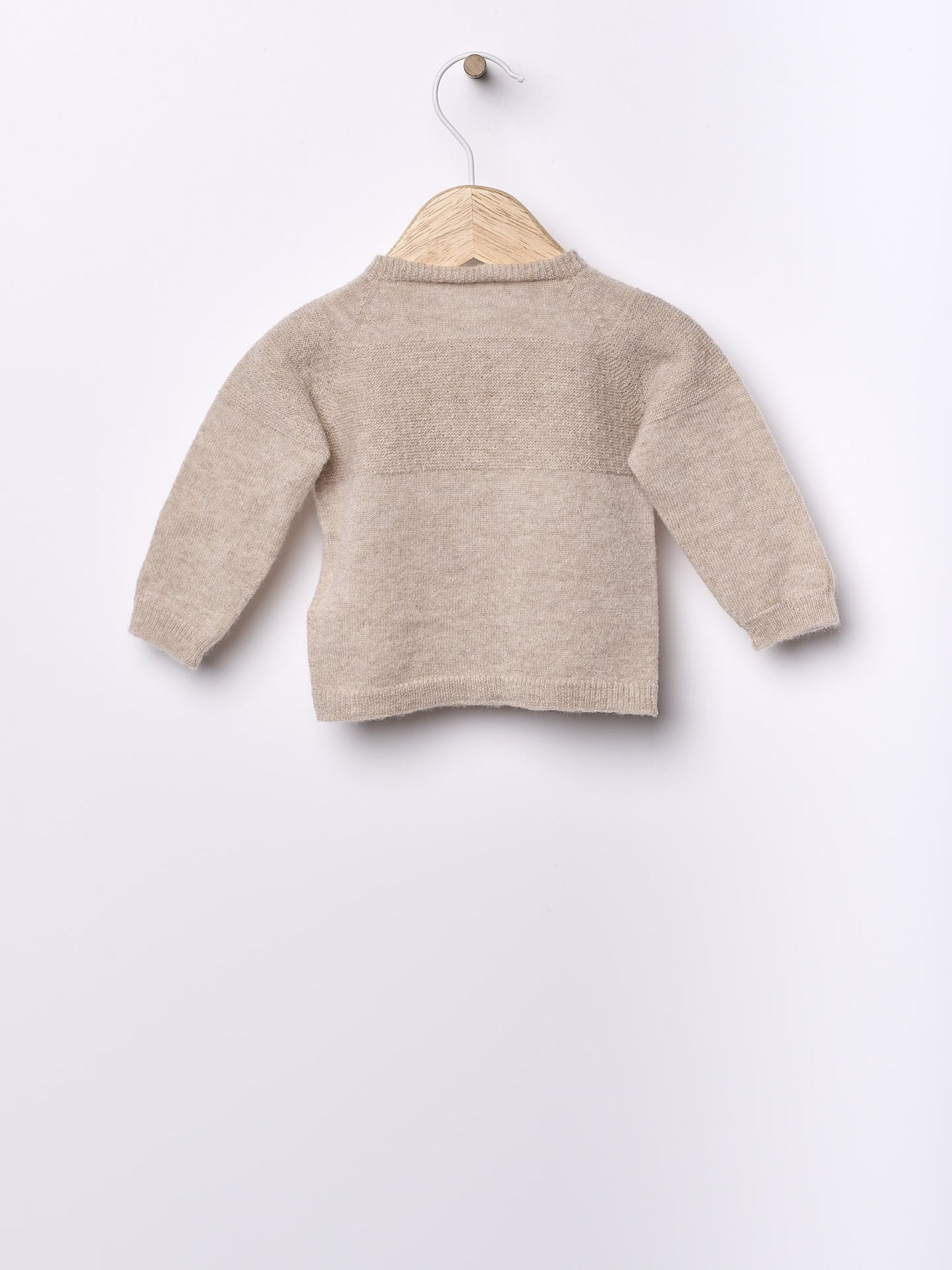 Wedoble - LITTLE LOVE Casaco Tricotado em Lã Merino e Caxemira Bege