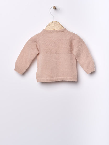 Wedoble - LITTLE LOVE Casaco Tricotado em Lã Merino e Caxemira 
 Rosa Médio