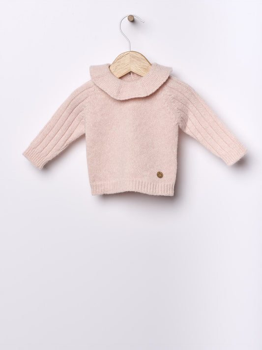 Wedoble - BUNNY AND FRIENDS 
Camisola Tricotada em Lã Merino Rosa Mouliné