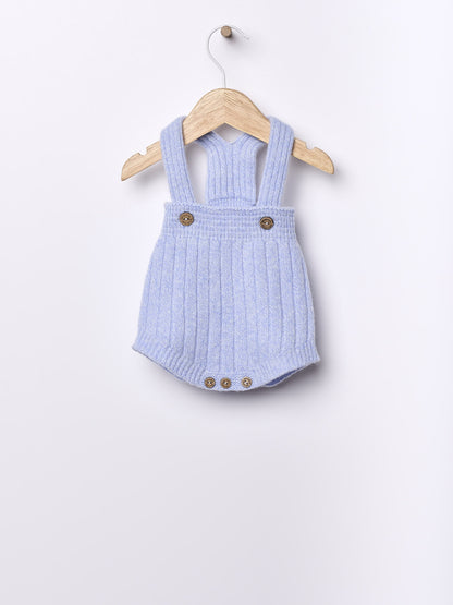 Wedoble - BUNNY AND FRIENDS Fofo com Alças Tricotado em Lã Merino Azul Mouliné