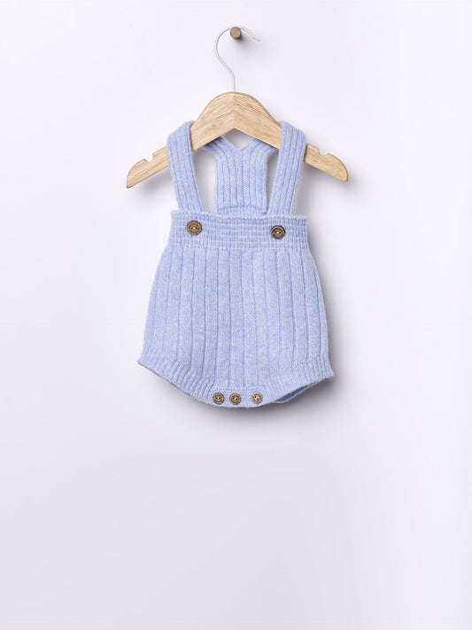 Wedoble - BUNNY AND FRIENDS Fofo com Alças Tricotado em Lã Merino Azul Mouliné