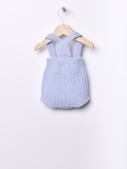 Wedoble - BUNNY AND FRIENDS Fofo com Alças Tricotado em Lã Merino Azul Mouliné
