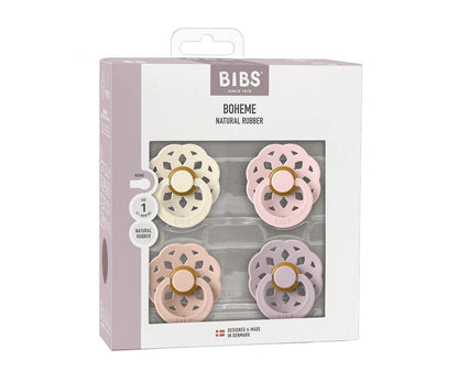 Pack 4 Chupetas BIBS Boheme - Ivory/Blush/Blossom/Dusky Lilac