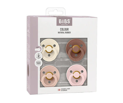 Pack 4 Chupetas BIBS Colour Ivory/Blush/Woodchuck/Blossom