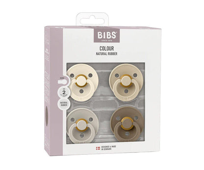 Pack 4 Chupetas BIBS Colour Ivory/Sand/Vanilla/Dark Oak