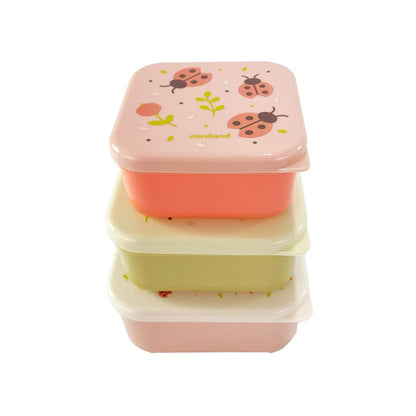 Conjunto de 3 Caixas Snackbox Miniland - Butterfly