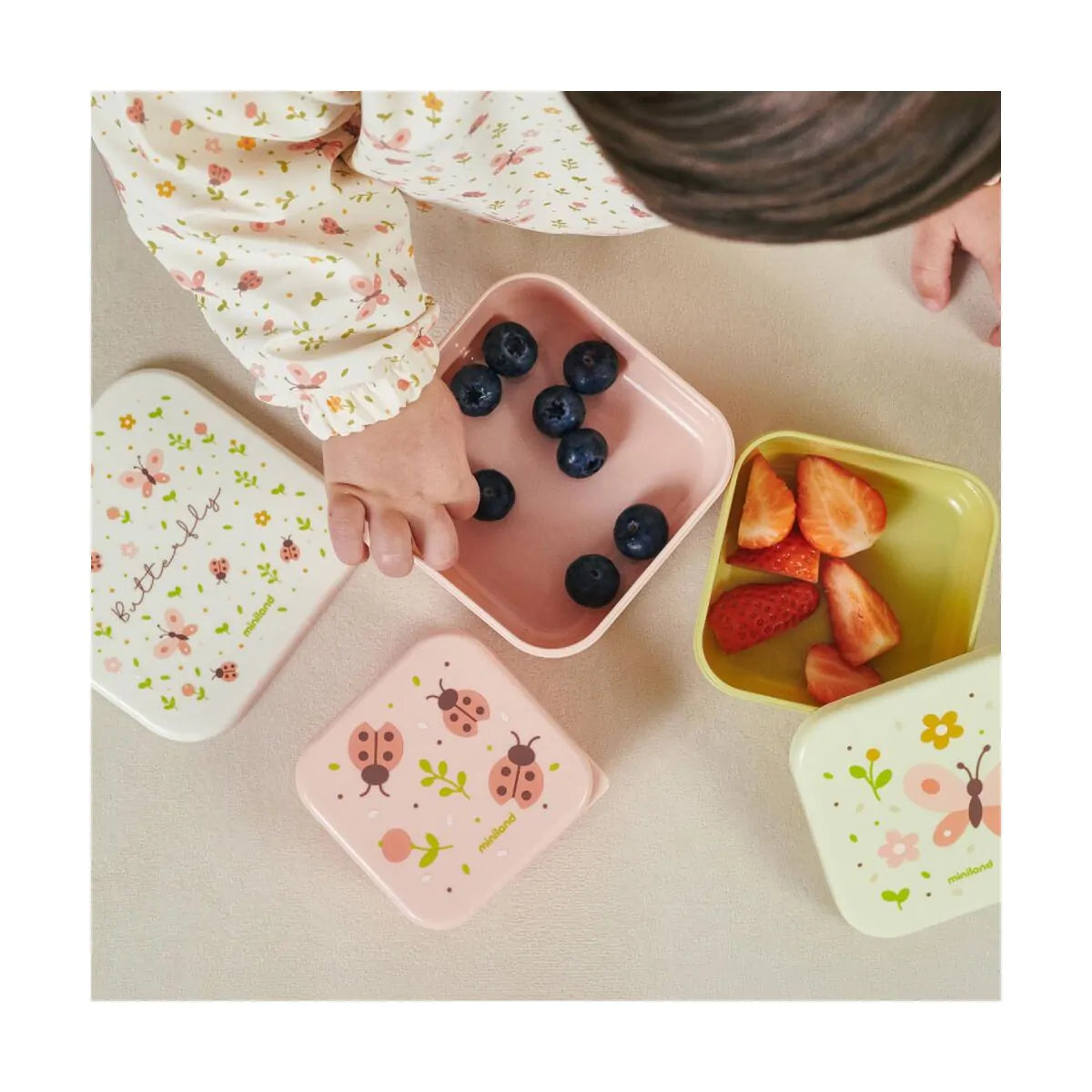 Conjunto de 3 Caixas Snackbox Miniland - Butterfly
