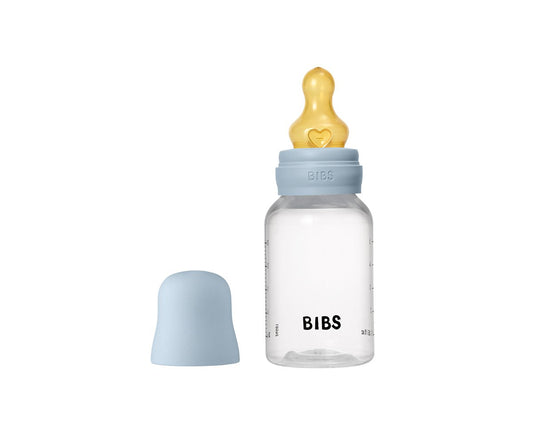 BIBS Biberão Plástico com Tetina em Látex - Baby Blue 150 ml