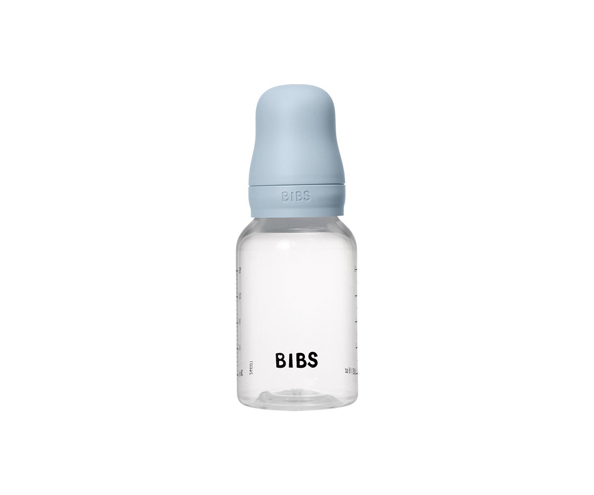 BIBS Biberão Plástico com Tetina em Látex - Baby Blue 150 ml
