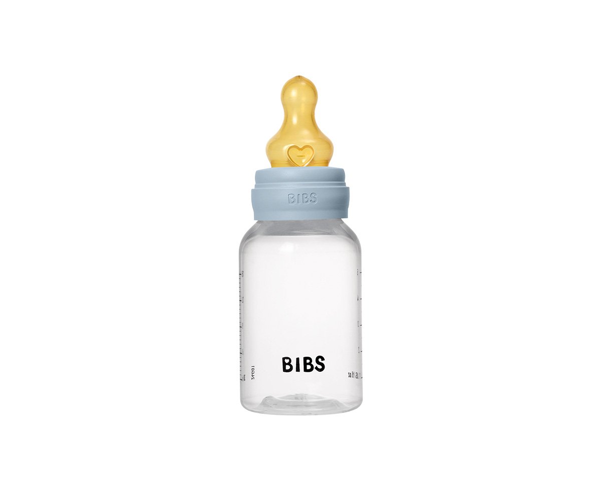 BIBS Biberão Plástico com Tetina em Látex - Baby Blue 150 ml