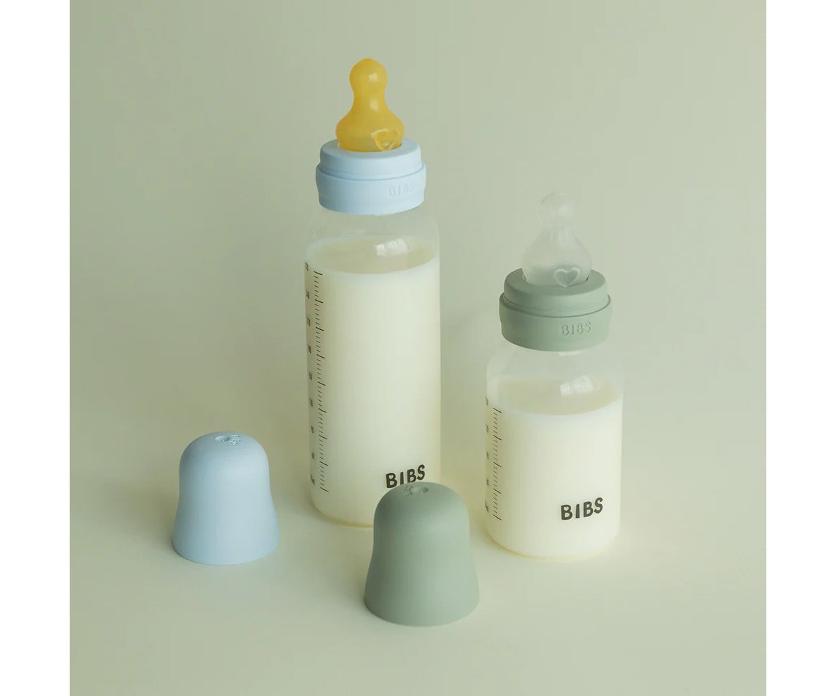 BIBS Biberão Plástico com Tetina em Látex - Baby Blue 150 ml