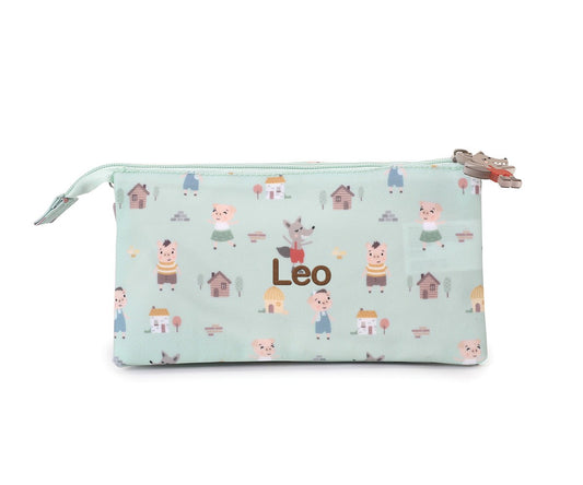 Estojo 3 Compartimentos  Personalizável Tutete - The Three Little Pigs