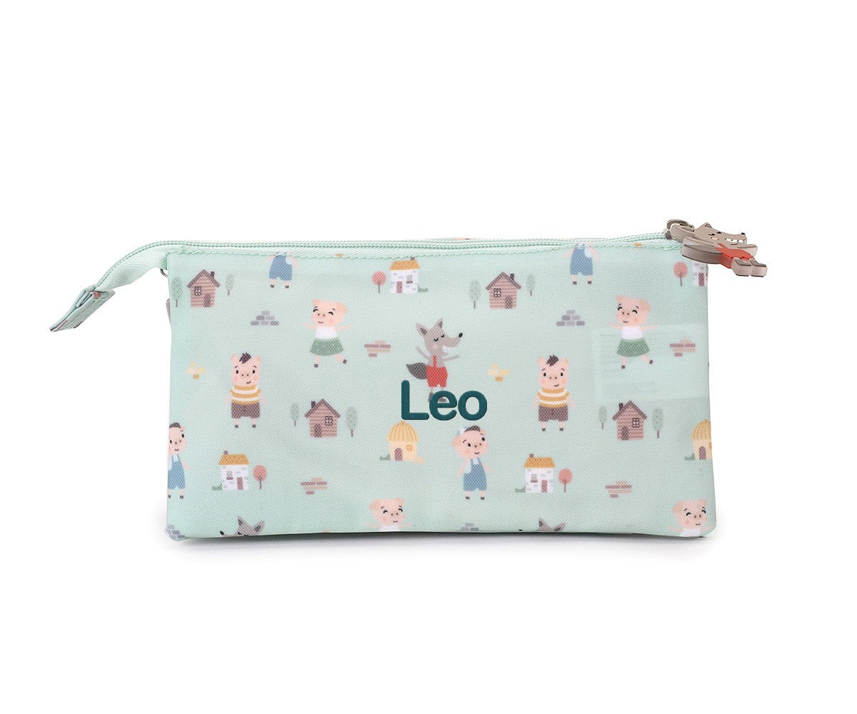 Estojo 3 Compartimentos  Personalizável Tutete - The Three Little Pigs