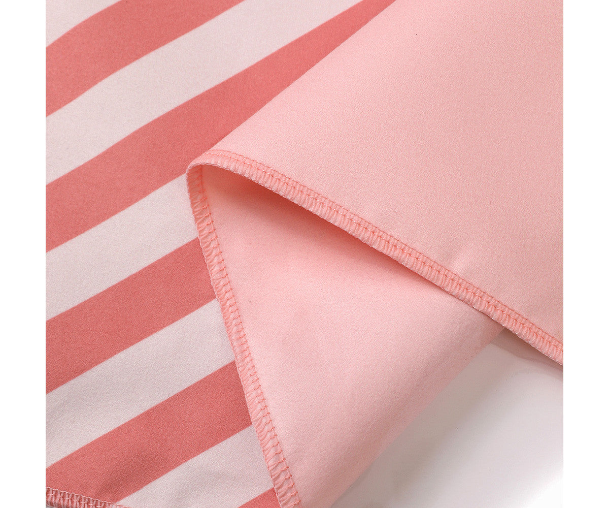 Toalha de Praia Microfibra Monnëka Stripes Bloom & Blush