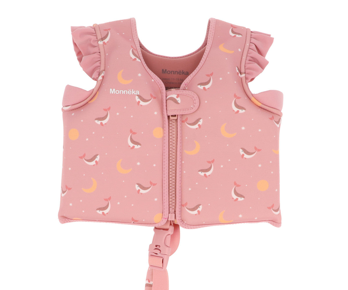 Colete Flutuador Aprendizagem Monnëka Whale Pink