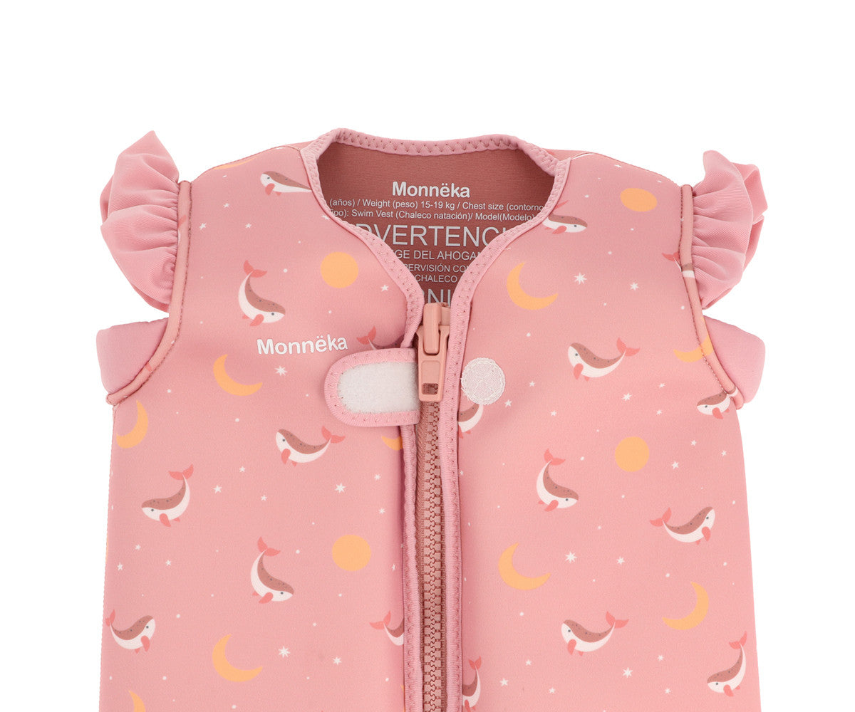 Colete Flutuador Aprendizagem Monnëka Whale Pink