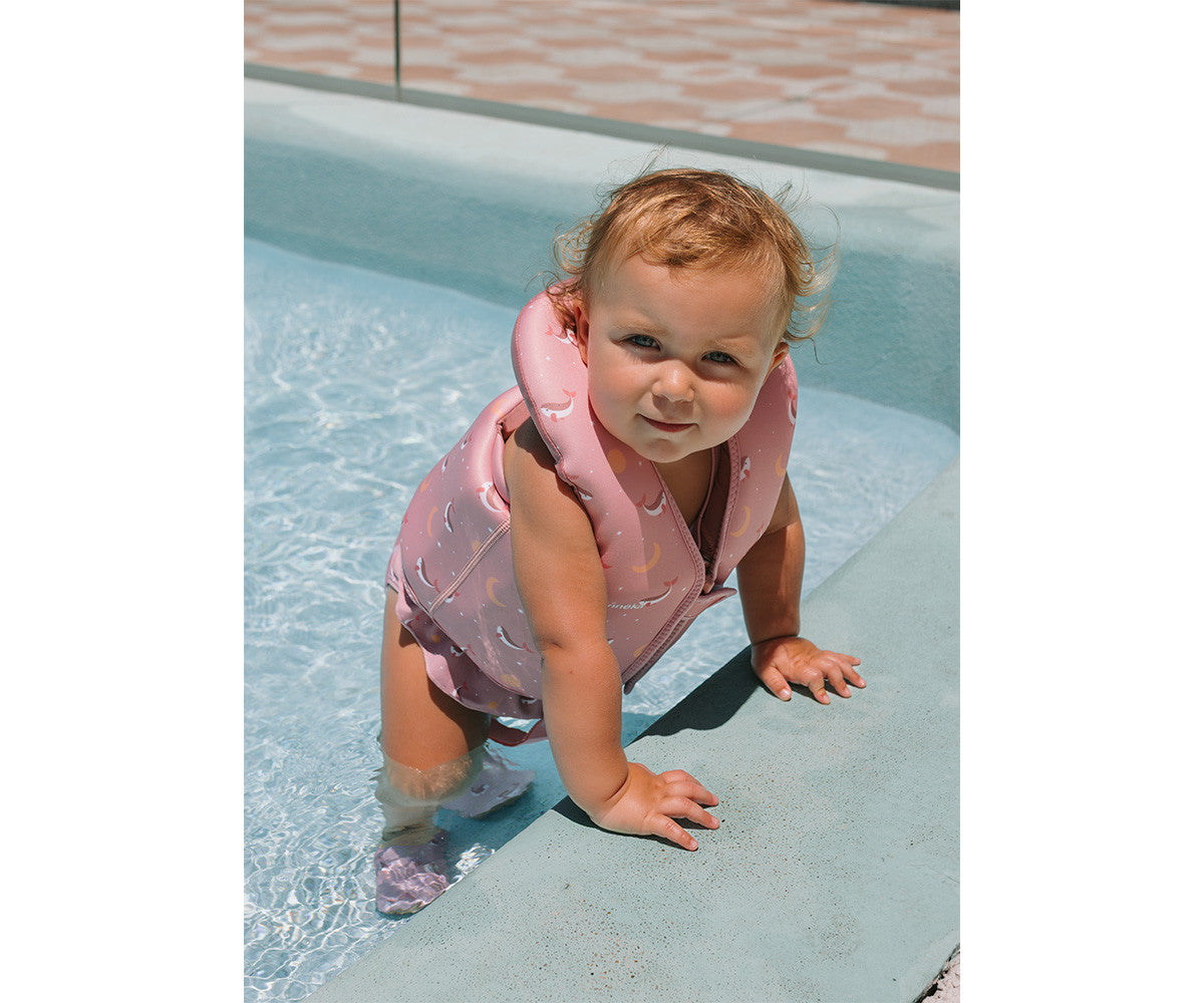 Colete Flutuador Aprendizagem 1-2 Anos Monnëka Whale Pink