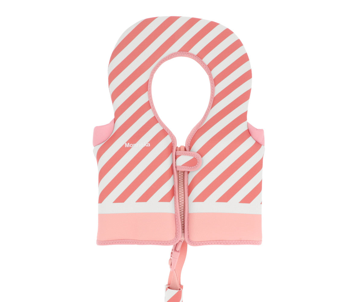 Colete Flutuador Aprendizagem 1-2 Anos Monnëka Stripes Bloom & Blush