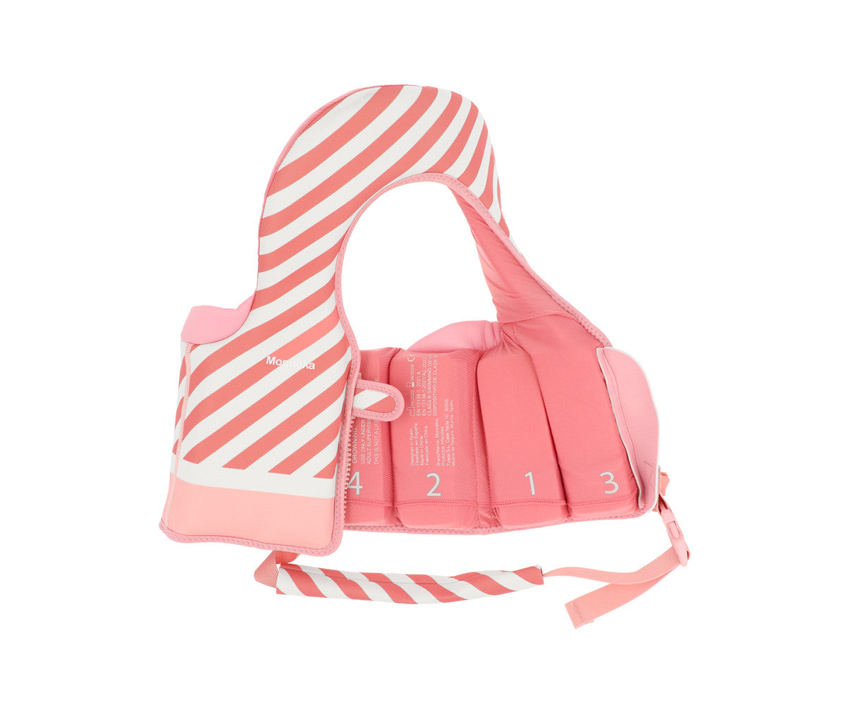 Colete Flutuador Aprendizagem 1-2 Anos Monnëka Stripes Bloom & Blush