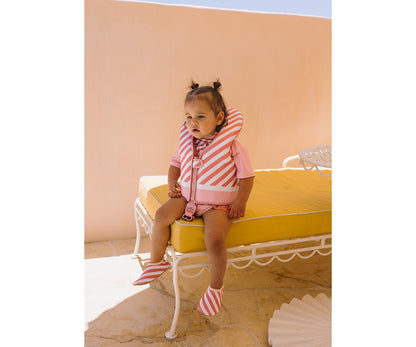 Colete Flutuador Aprendizagem 1-2 Anos Monnëka Stripes Bloom & Blush