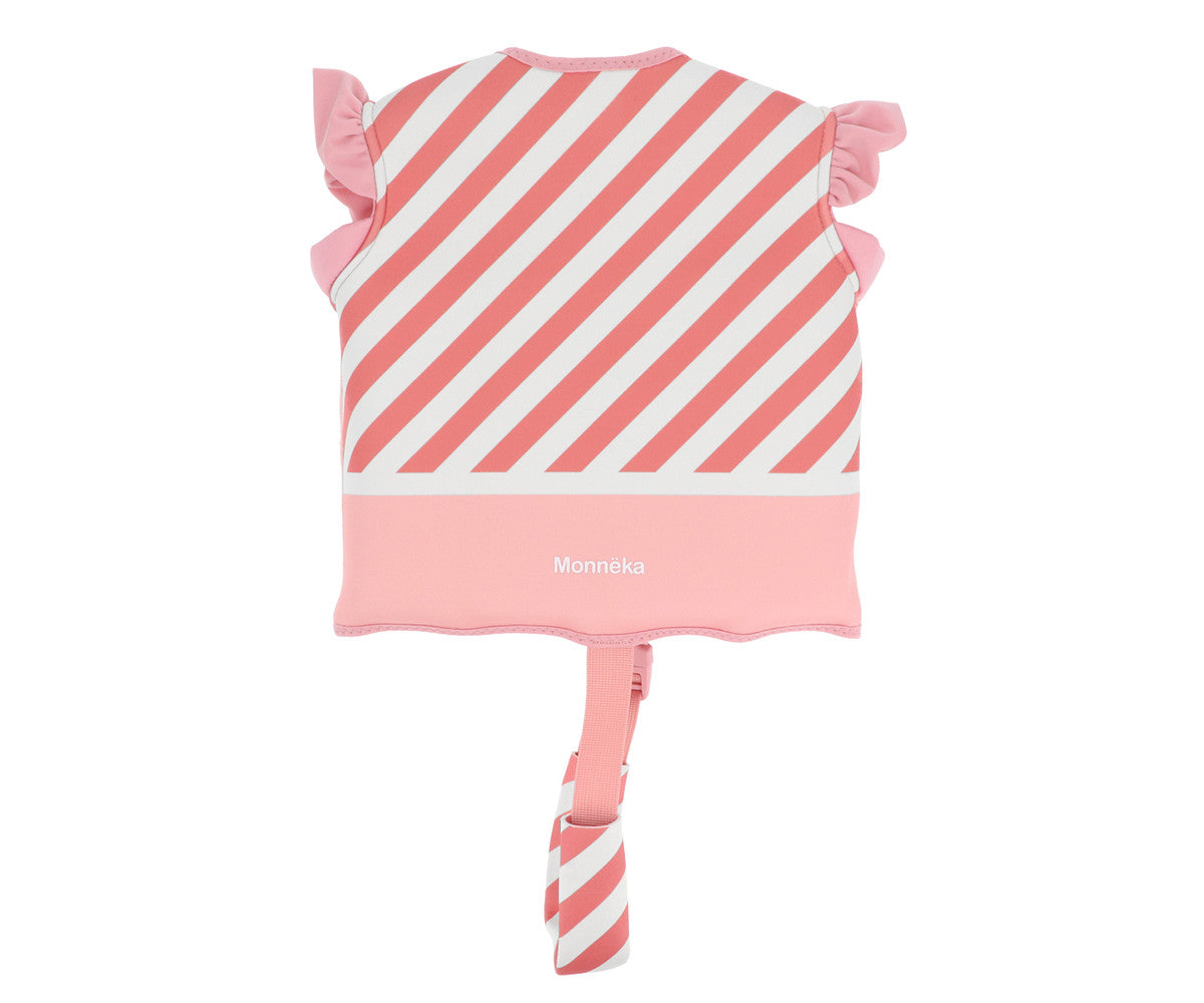 Colete Flutuador Aprendizagem Monnëka Stripes Bloom & Blush