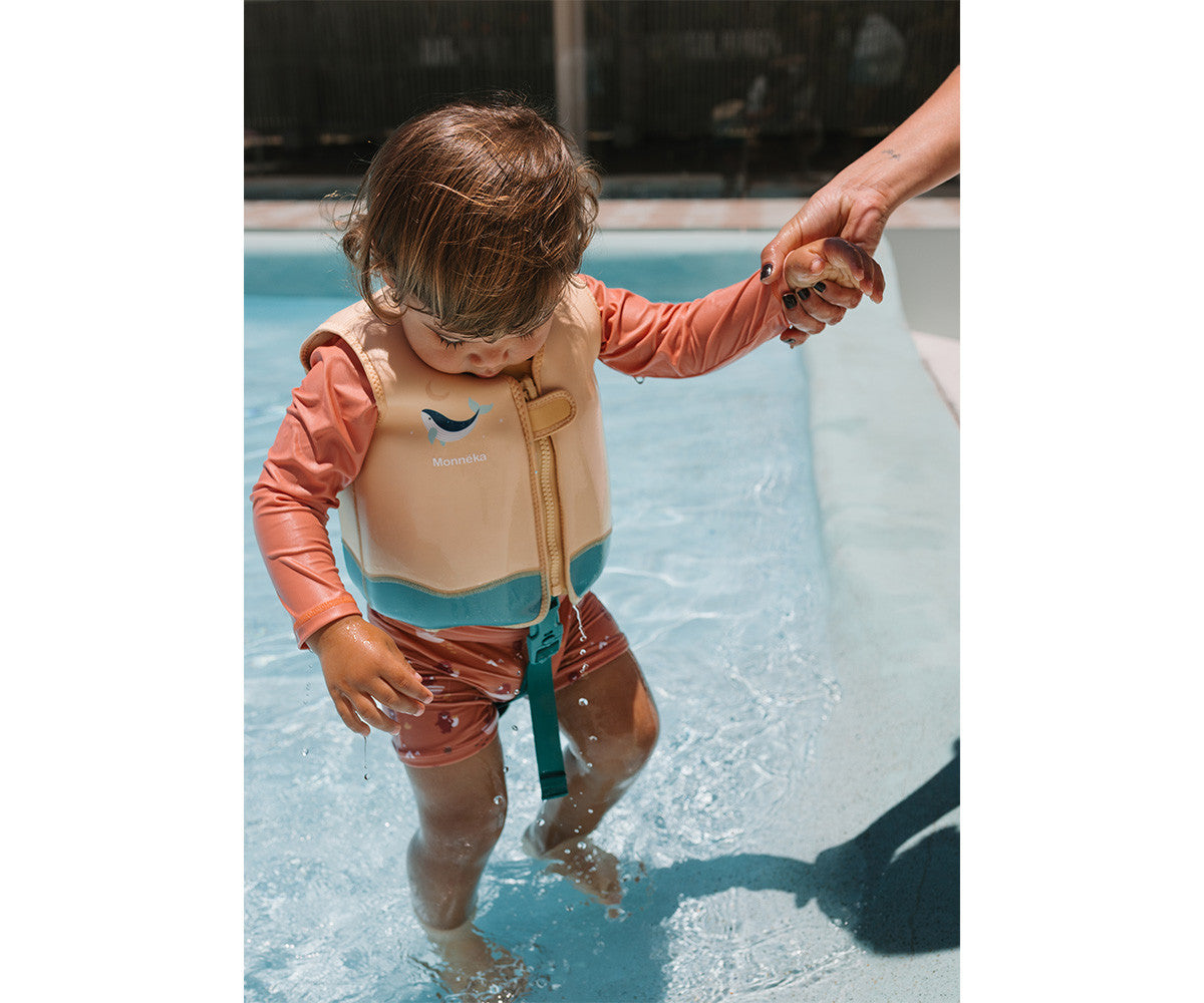 Colete Flutuador Aprendizagem Monnëka Whale Teal