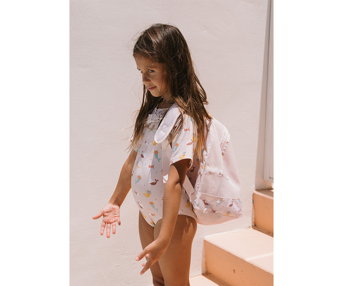 Mochila Infantil Anti-Areia Monnëka Mermaid Cats