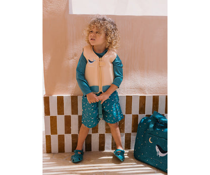 Calções de Banho Infantil Monnëka Whale Teal