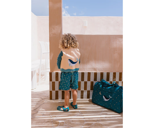 Bolsa de Praia Monnëka Anti-Areia Whale Teal