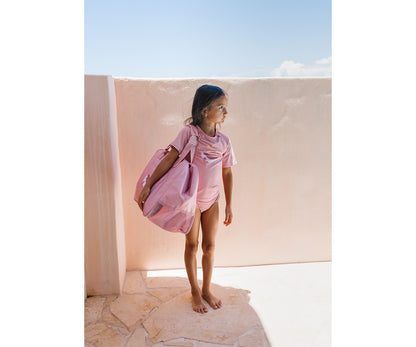 Bolsa de Praia Monnëka Anti-areia Whale Pink