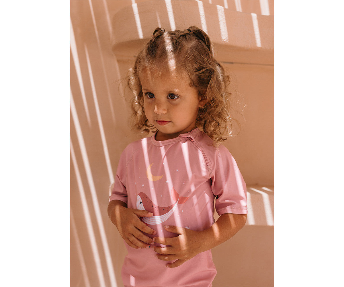 Camisola de Proteção Solar Monnëka Whale Pink