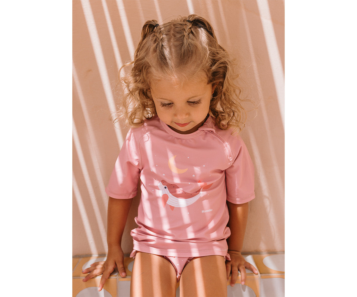 Camisola de Proteção Solar Monnëka Whale Pink
