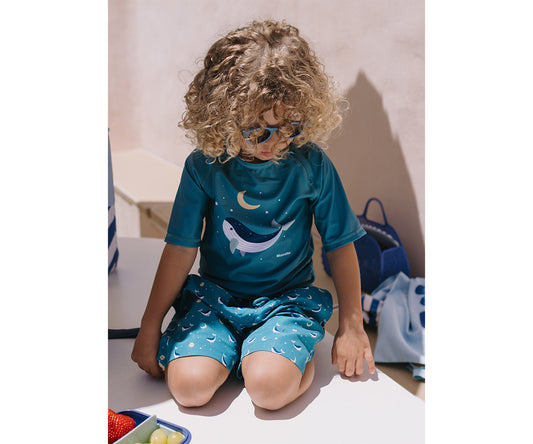 Camisola de Proteção Solar Monnëka Whale Teal