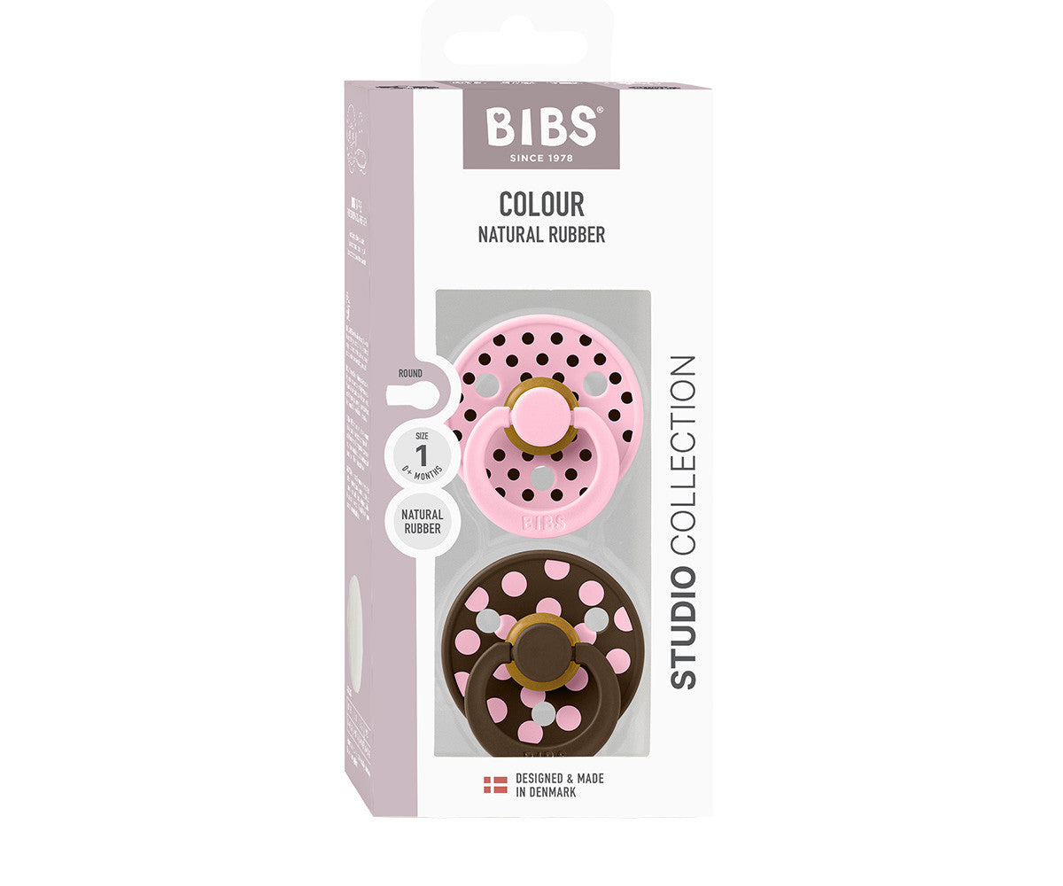 BIBS Studio Colour - Round Baby Pink/Mocha