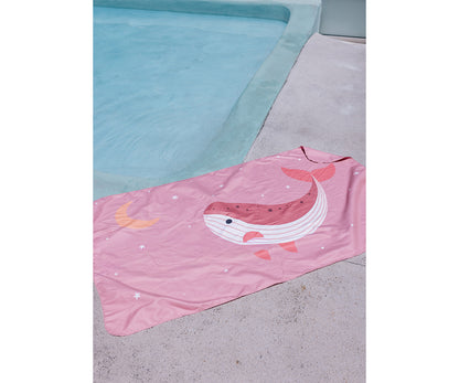 Toalha de Praia Microfibra Monnëka Whale Pink